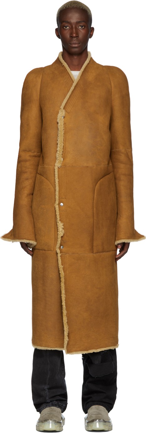 Rick Owens Tan Nappa Coat