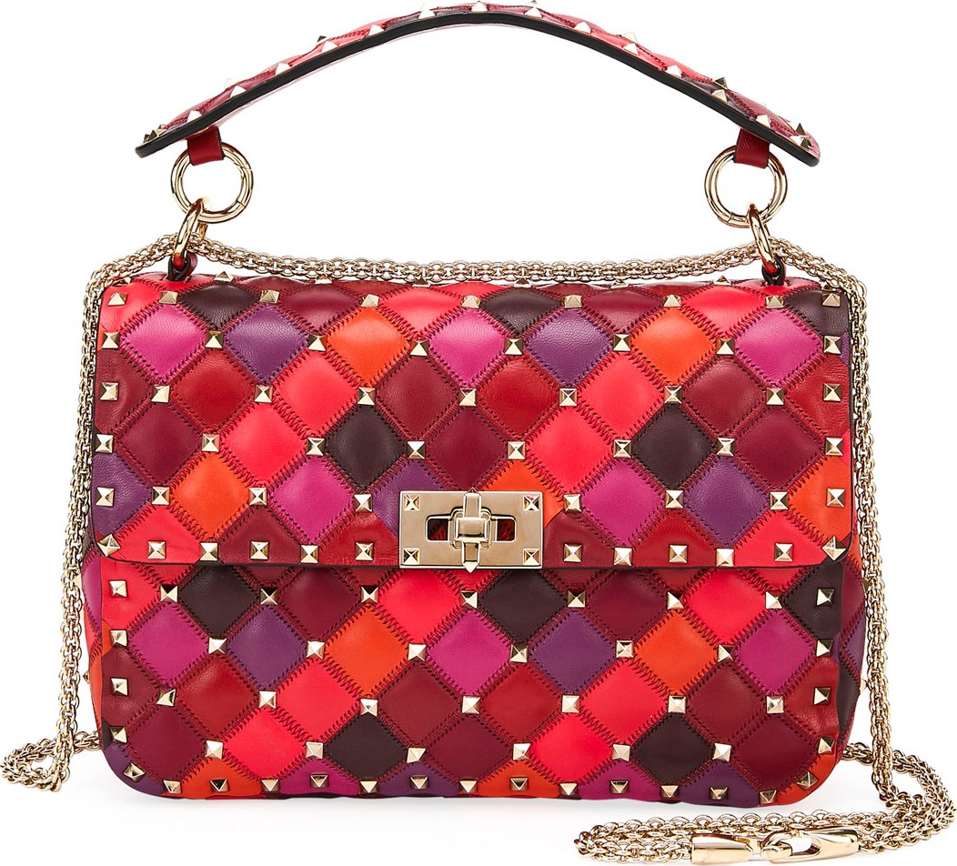Valentino Spike.It Rockstud Medium Colorblock Leather Shoulder Bag