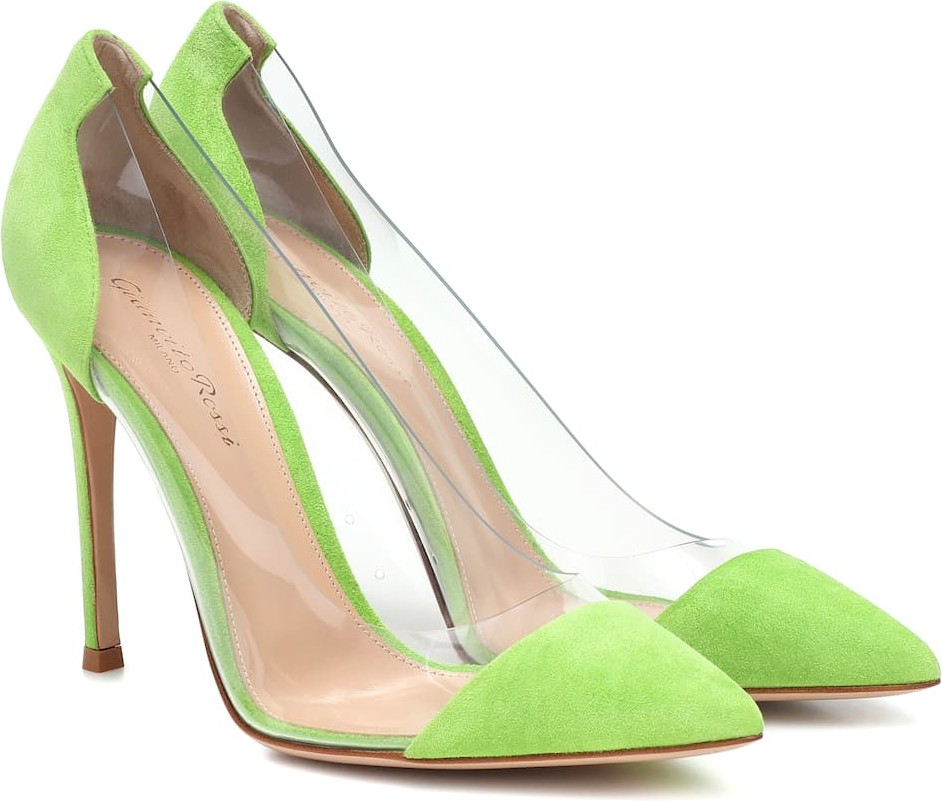 Gianvito Rossi Plexi suede pumps