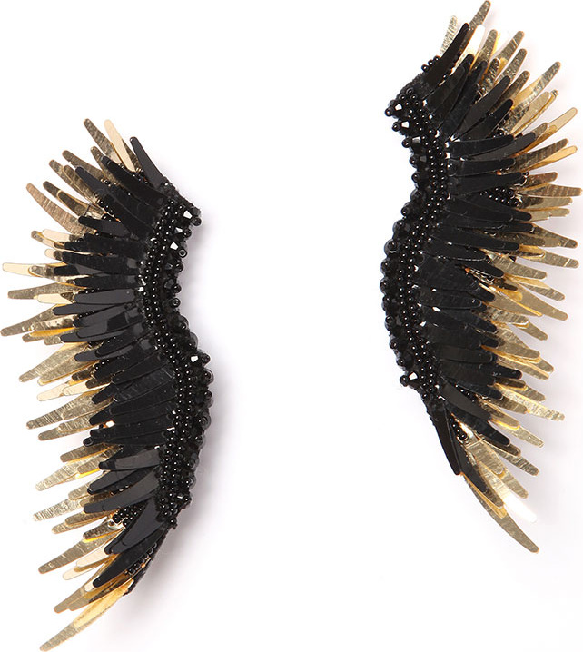 Mignonne Gavigan New York Madeline Beaded Statement Earrings, Black/Golden
