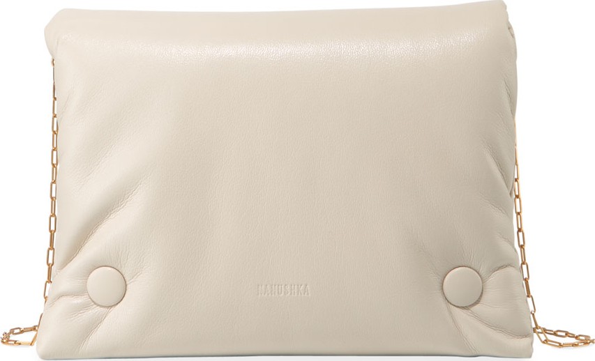 Nanushka Tao Soft Chain Crossbody Bag  Cream