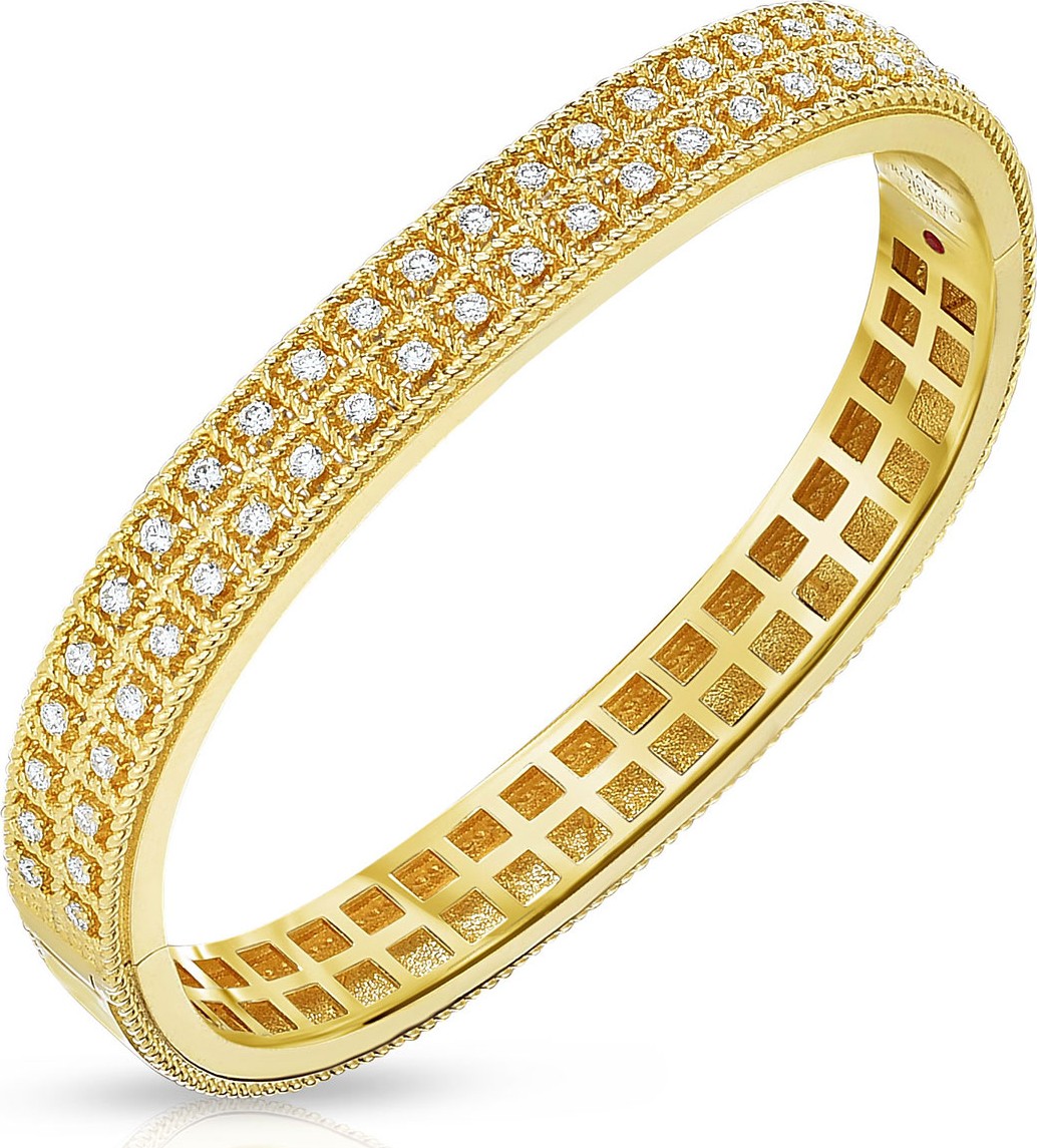 Roberto Coin Byzantine Barocco 18k 2-Row Diamond Bangle