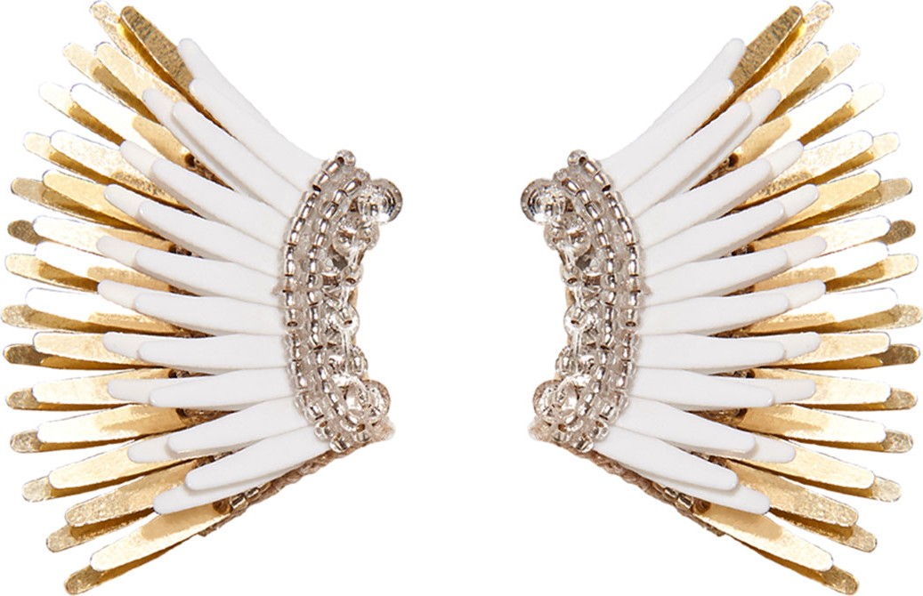 Mignonne Gavigan New York Mini Madeline Statement Earrings  White/Golden