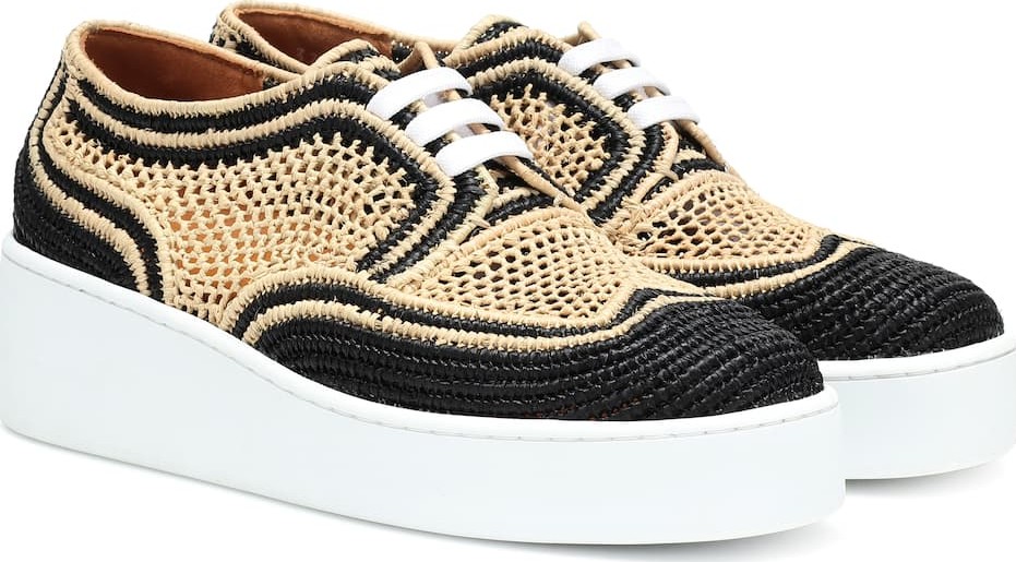 Robert Clergerie Taille raffia platform sneakers