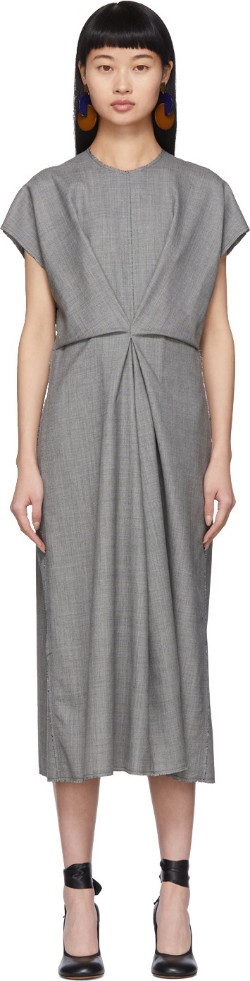 LOEWE Grey Draped Dress
