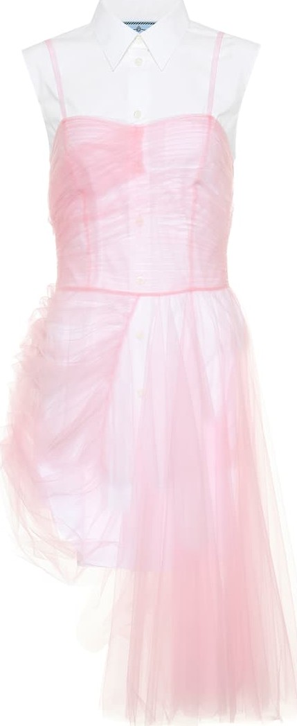 Prada Poplin and tulle minidress