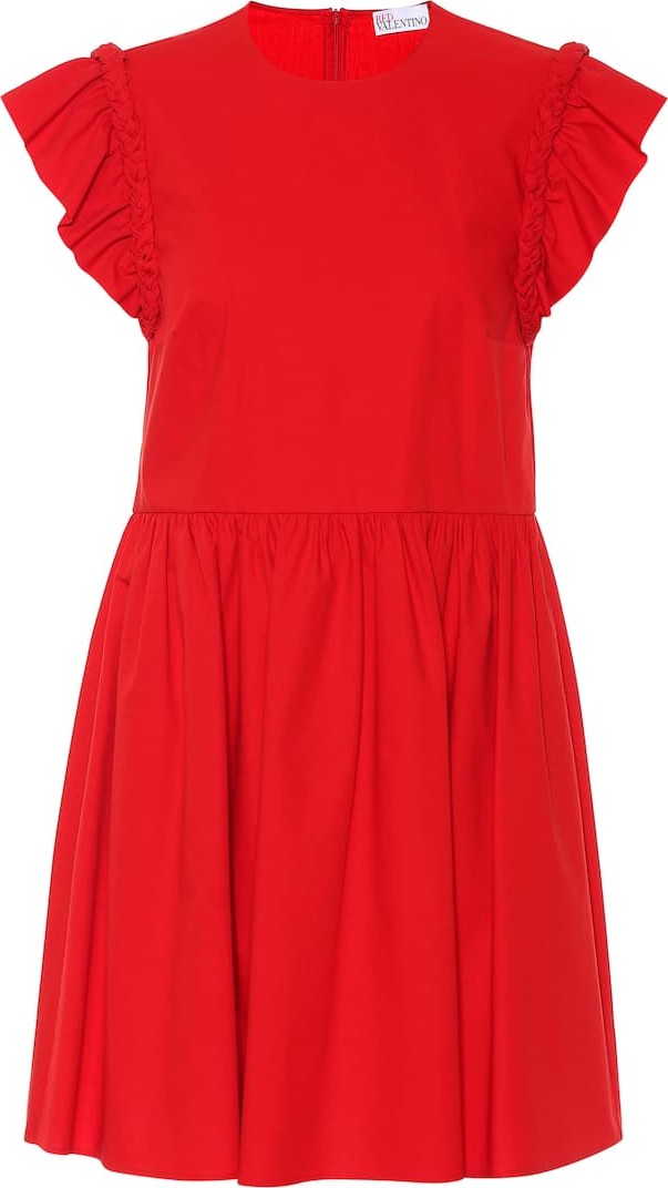 RED Valentino Ruffled cotton poplin dress