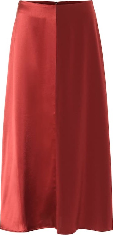 Co Satin and crêpe midi skirt