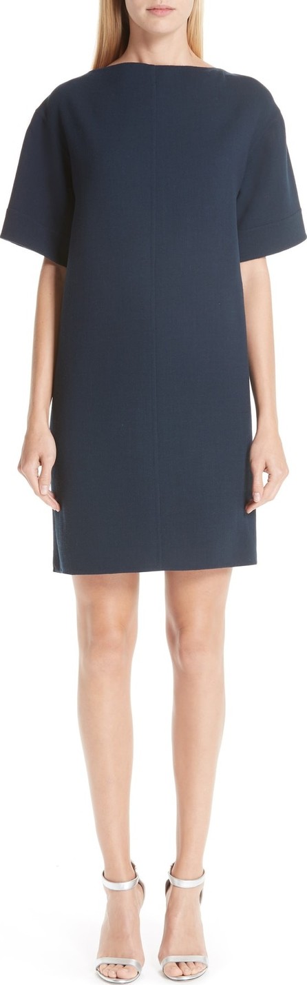 Oscar De La Renta Bow Back Stretch Wool Shift Dress Oscar De La Renta Bow Back Stretch Wool Shift Dress