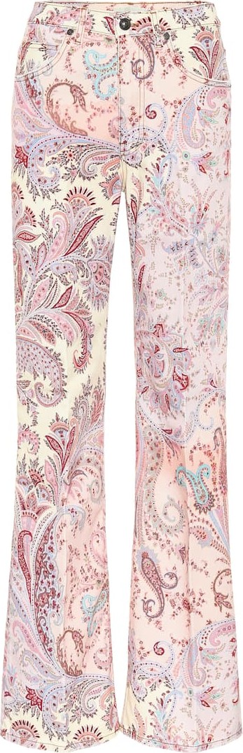 Etro High-rise printed flare jeans