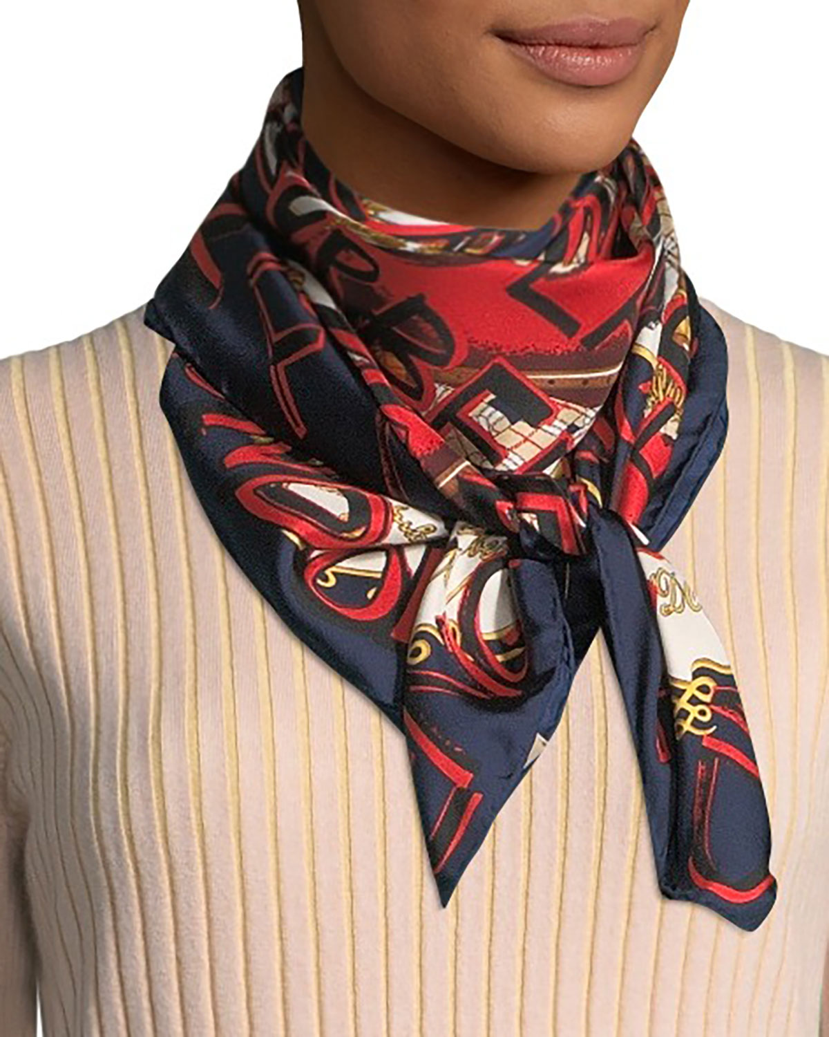Burberry London England Graffiti Logo Square Silk Scarf