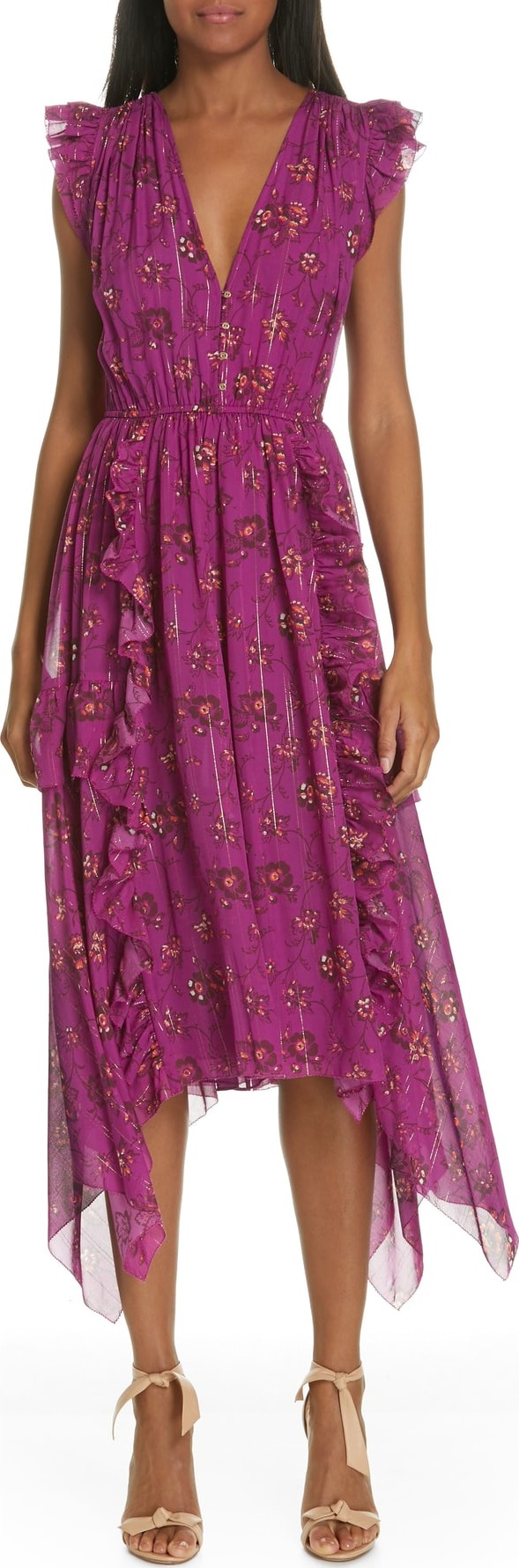 Ulla Johnson Ciel Floral Print Silk Blend Dress