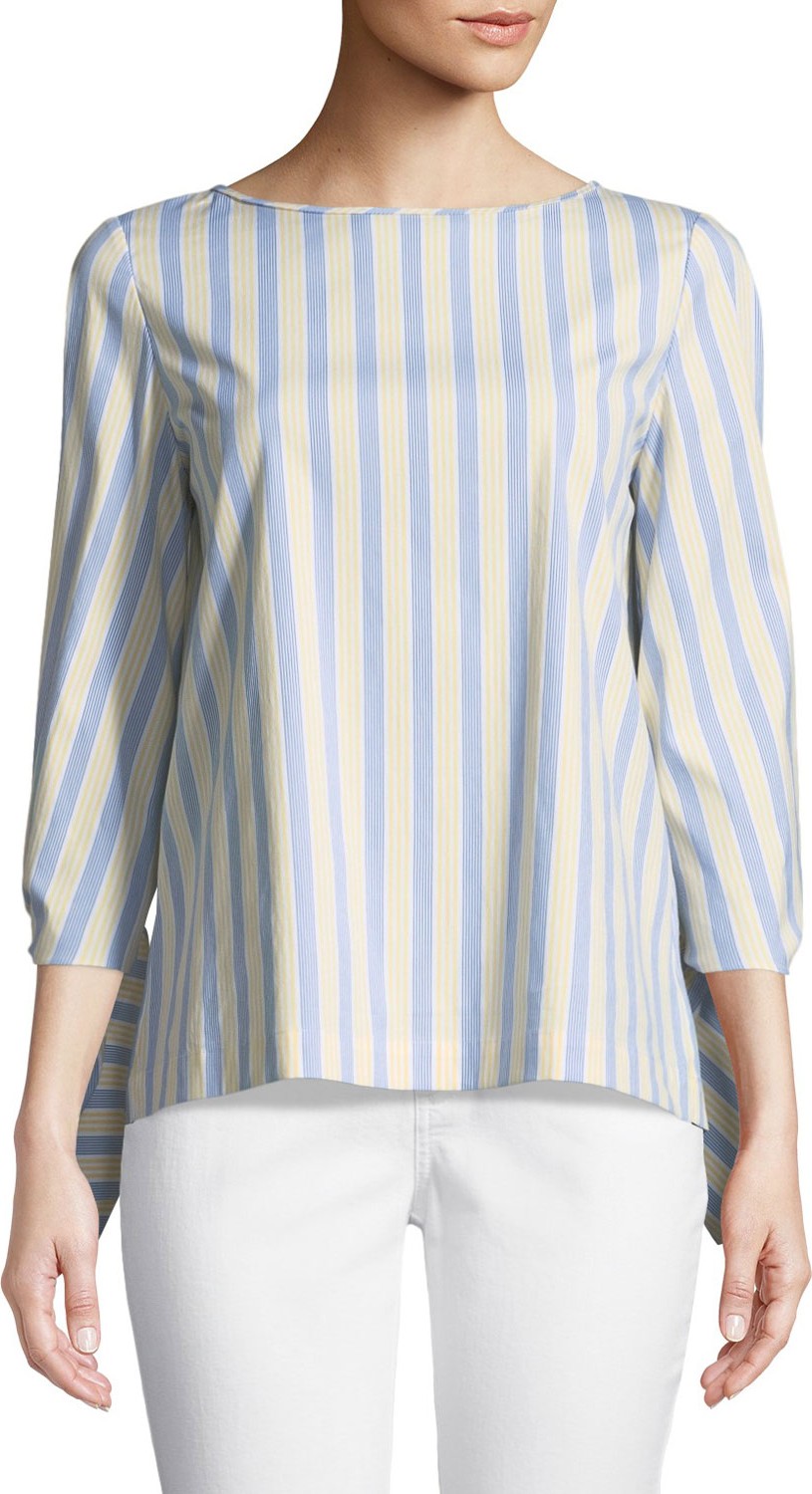 Lafayette 148 New York Elaina Multi-Stripe Blouse