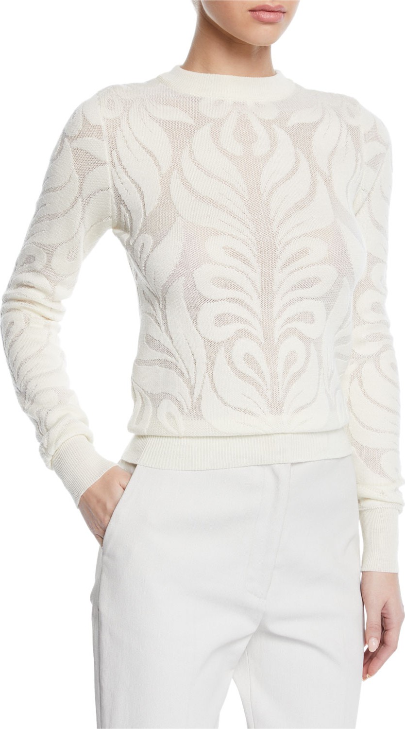 Partow Anise Leaf-Intarsia Sweater