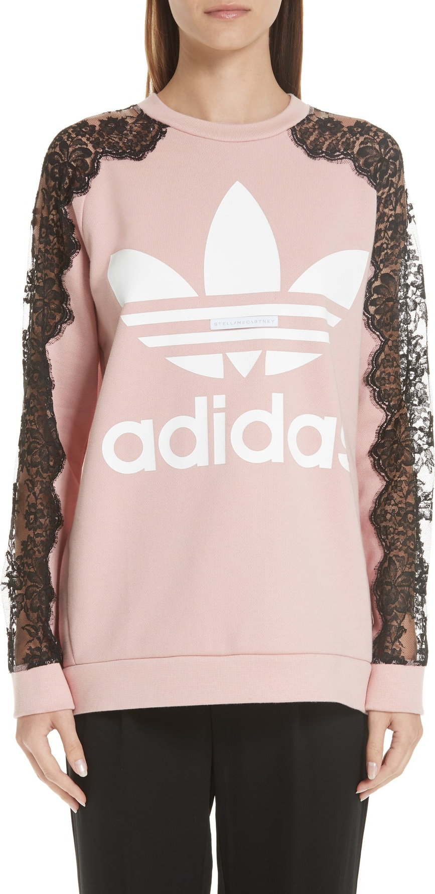 Stella McCartney Lace Inset adidas Logo Sweatshirt