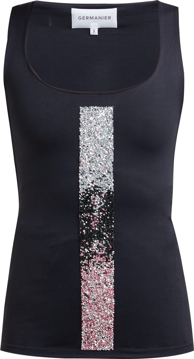 Germanier Crystal-panel jersey tank top