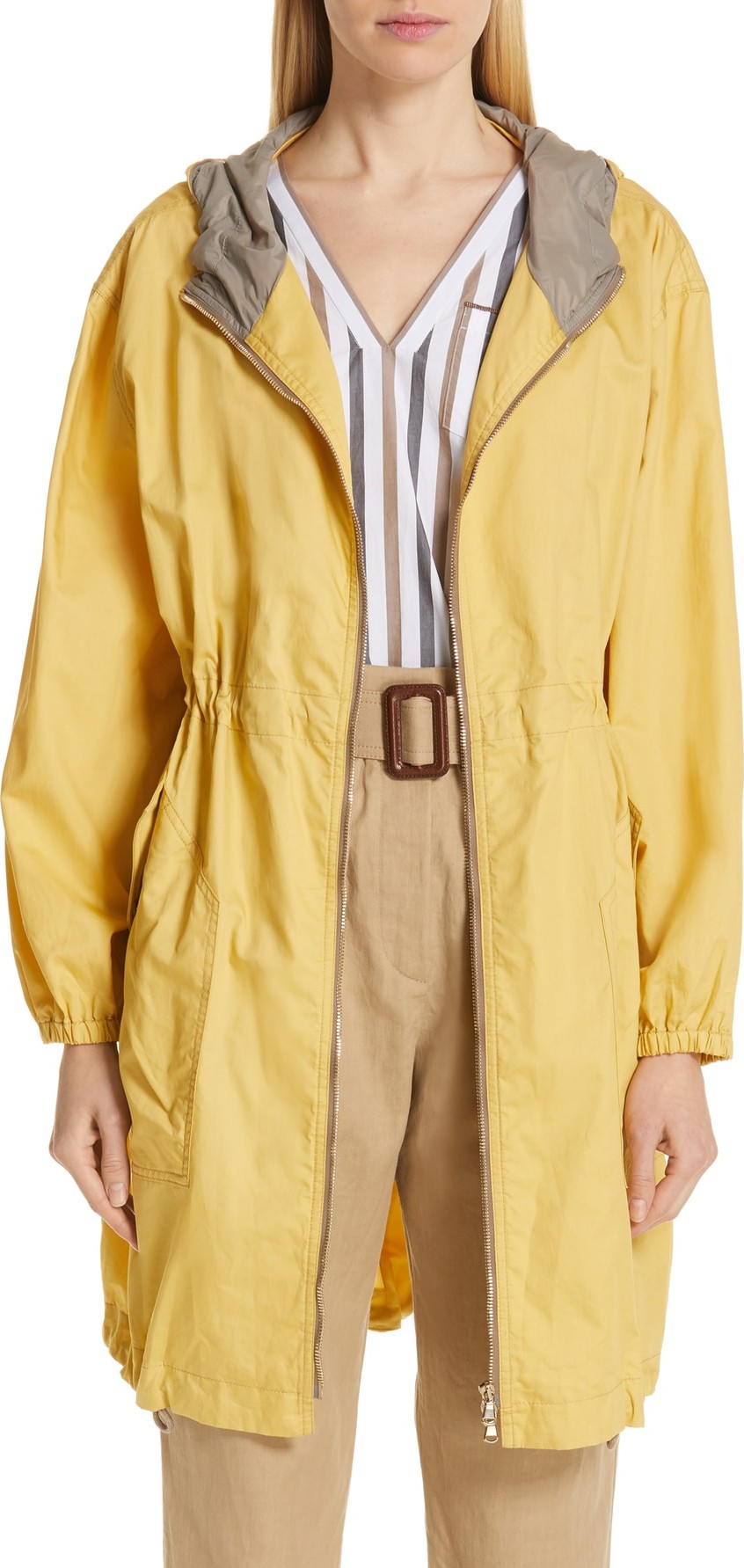 Brunello Cucinelli Cotton & Silk Hooded Parka