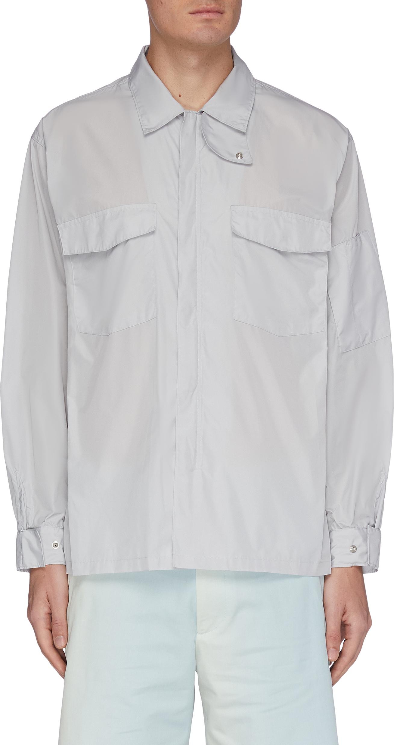 Auralee Chest pocket zip shirt jacket