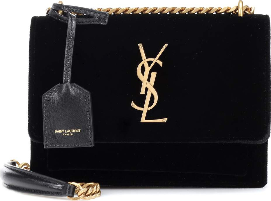 Saint Laurent Small Sunset velvet shoulder bag
