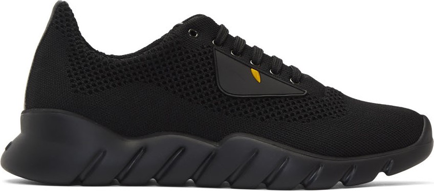 Fendi Black Bag Bugs Knit Sneakers