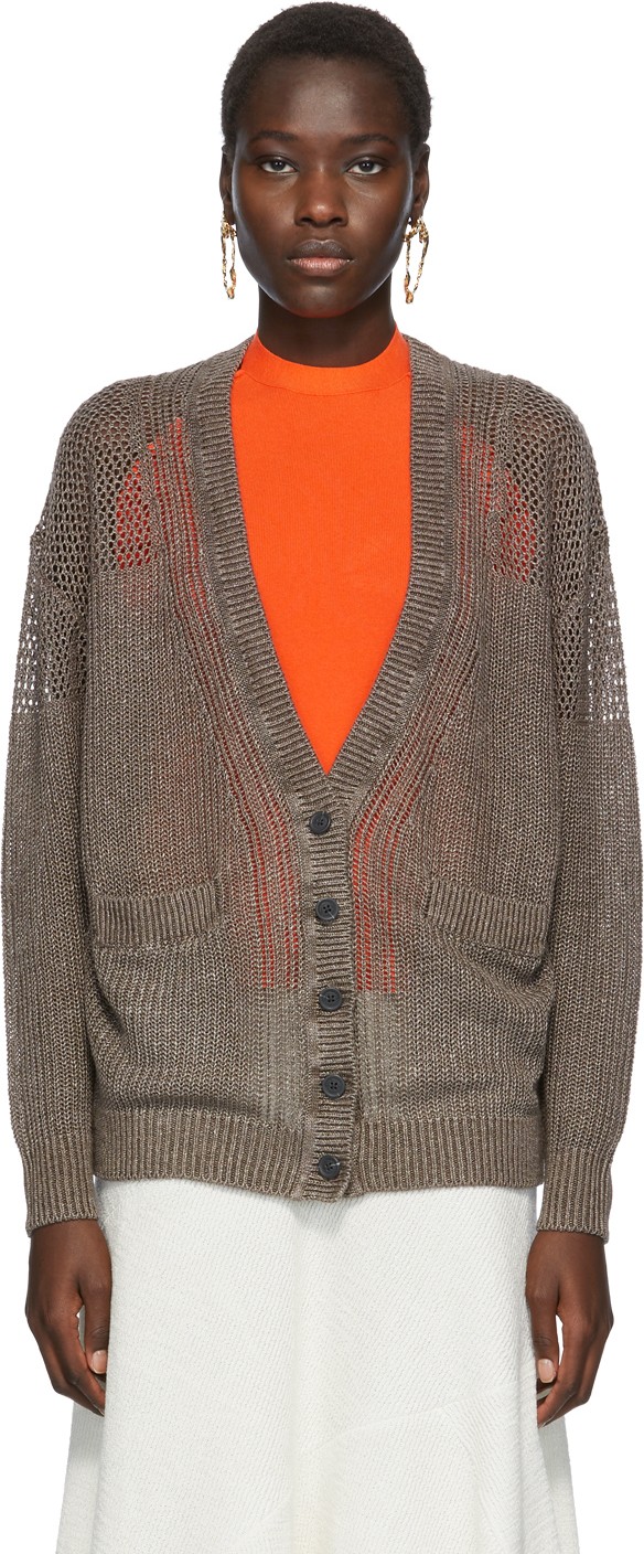 See By Chloé Brown Linen Cardigan
