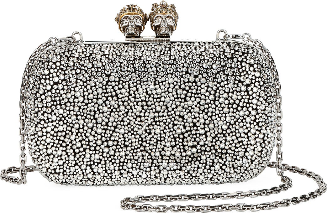 Alexander McQueen Queen & King Skull Box Clutch Bag