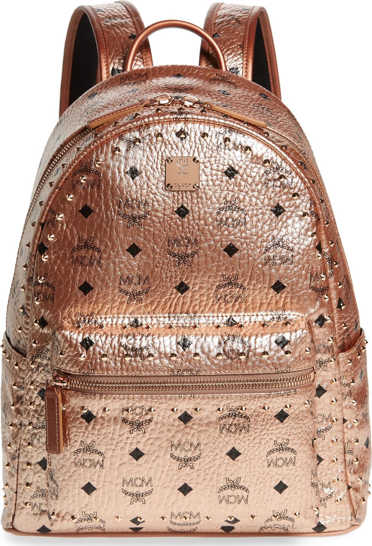 MCM Medium Stark Side Stud Coated Canvas Backpack