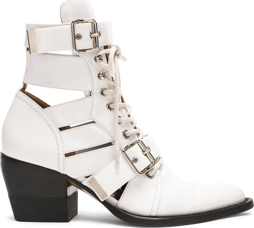 Chloe Leather Rylee Lace Up Buckle Boots