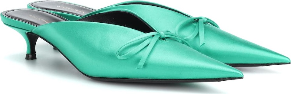Balenciaga Knife satin mules
