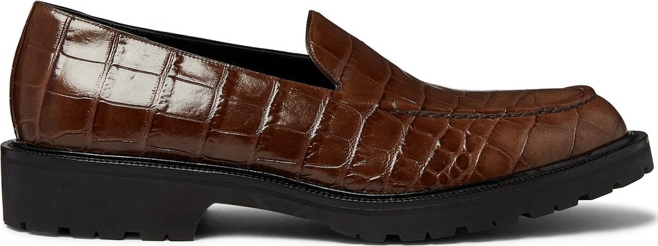 Dries Van Noten Croc-Effect Leather Loafers