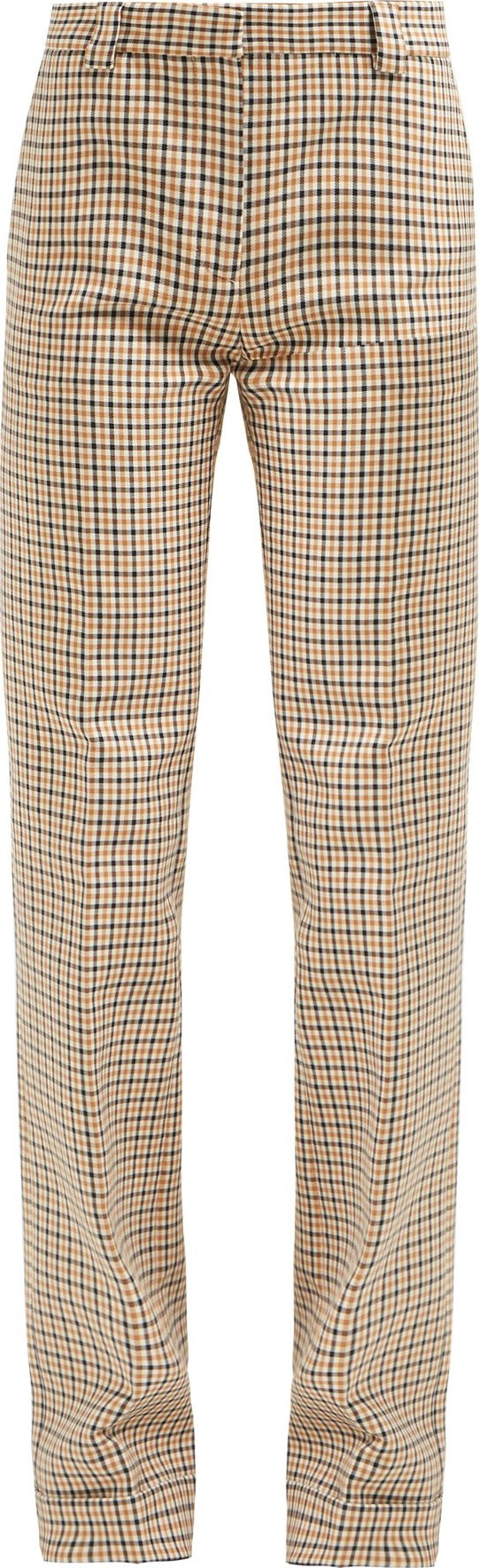 Summa Gingham cotton blend-twill trousers
