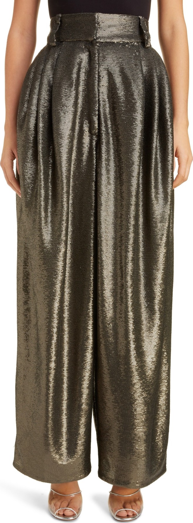 MARC JACOBS High Waist Wide Leg Sequin Pants