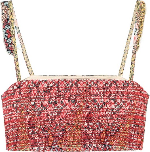 The Upside Tia floral bandeau bikini top