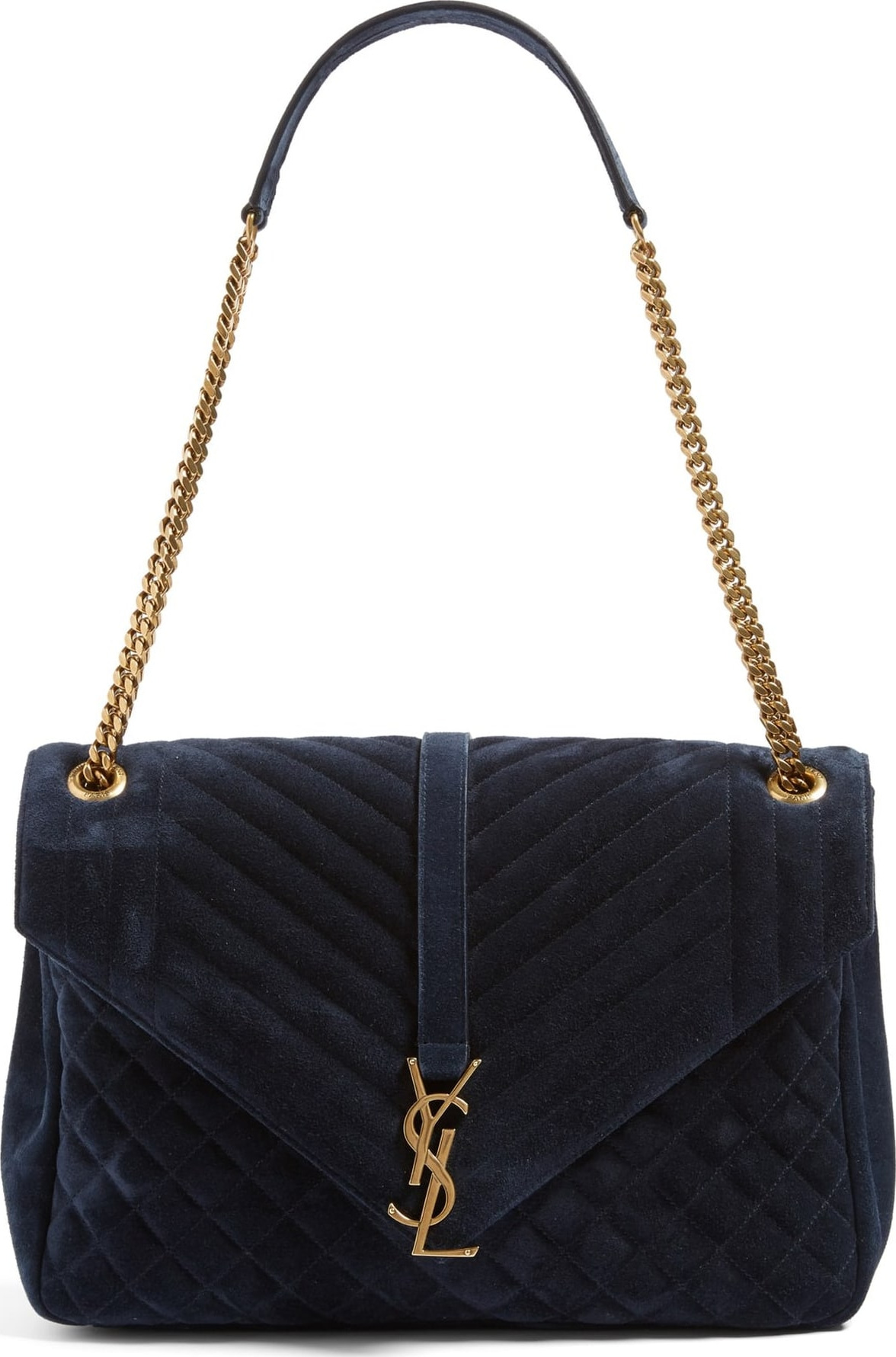Saint Laurent 'Large Kate - Collège' Quilted Calfskin Suede Shoulder Bag