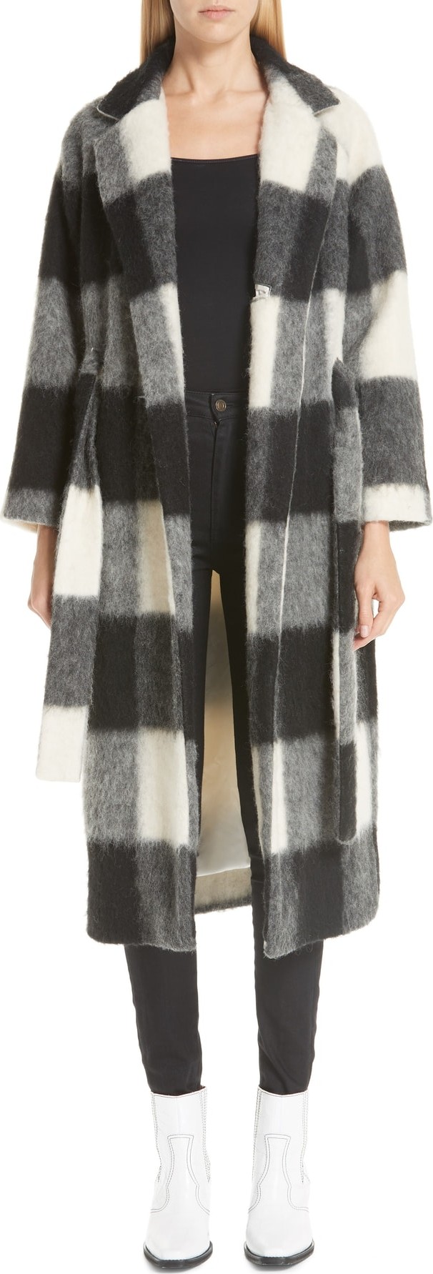 Ganni Pattern Wool Blend Coat