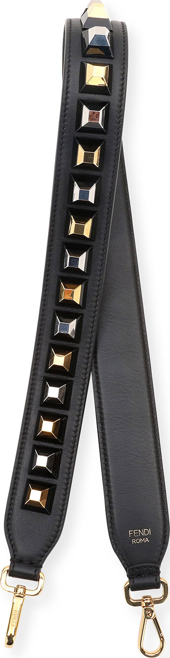 Fendi Strap You Studded Calf Shoulder Strap