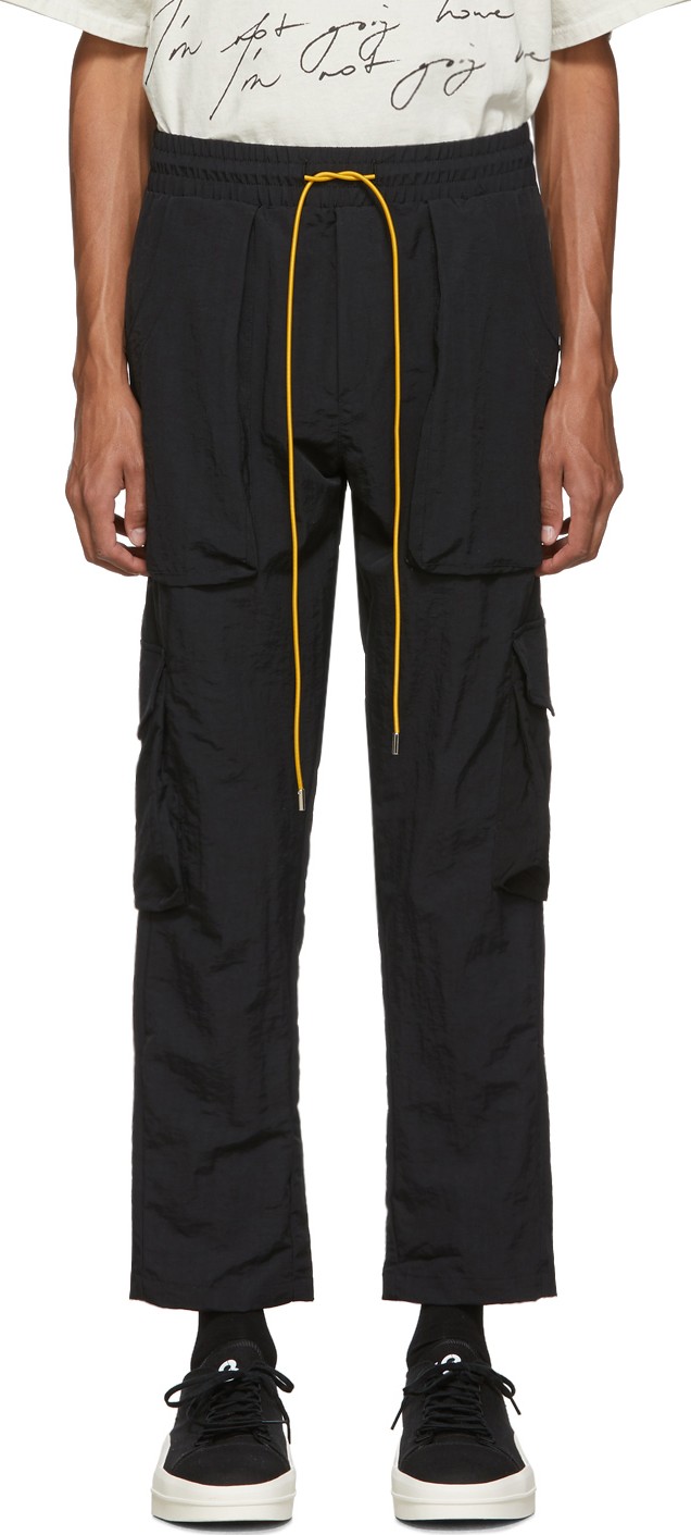 RHUDE Black Nylon Cargo Pants