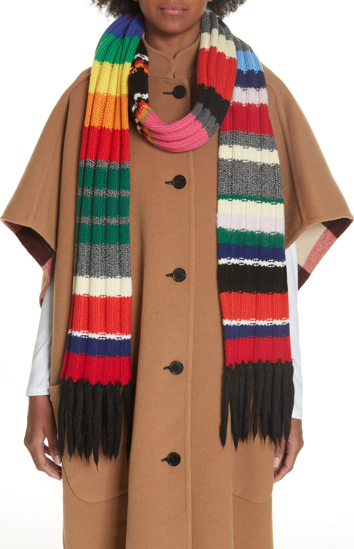 Burberry London England Rainbow Placement Knit Scarf