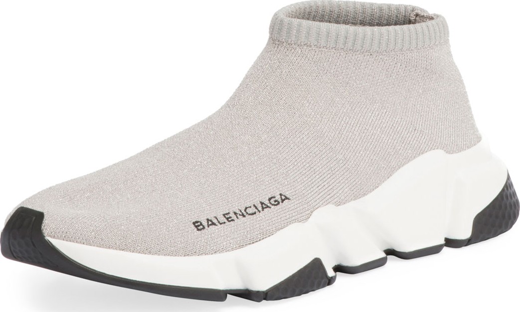 Balenciaga Metallic Knit Sock Sneakers