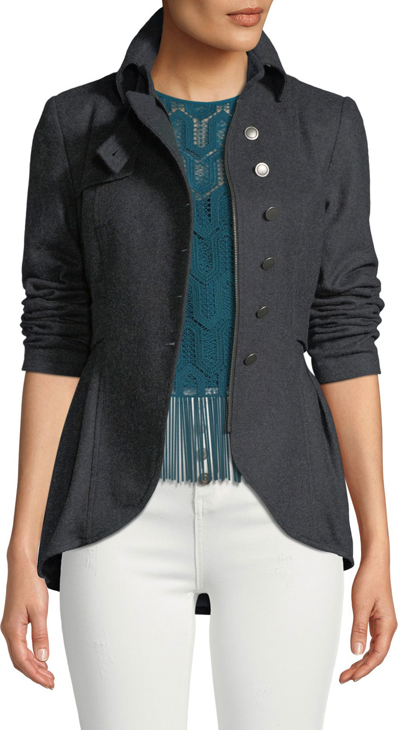 Nanette Lepore Poetic Peplum Wool Jacket
