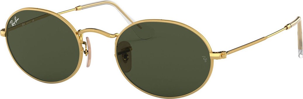 Ray Ban Monochromatic Oval Metal Sunglasses
