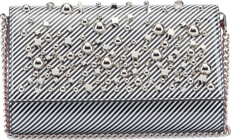 Christian Louboutin Paloma Patent Striped Clutch Bag