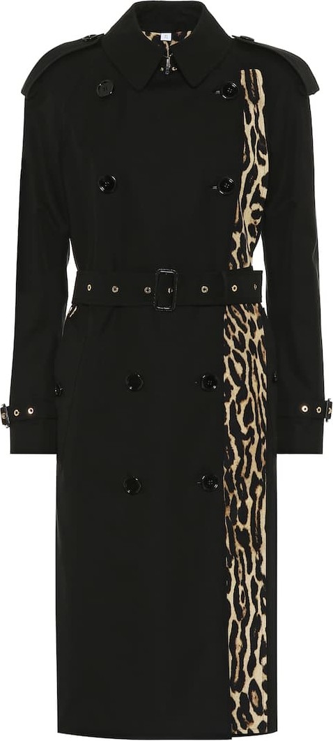 Burberry London England Leopard-print gabardine trench coat