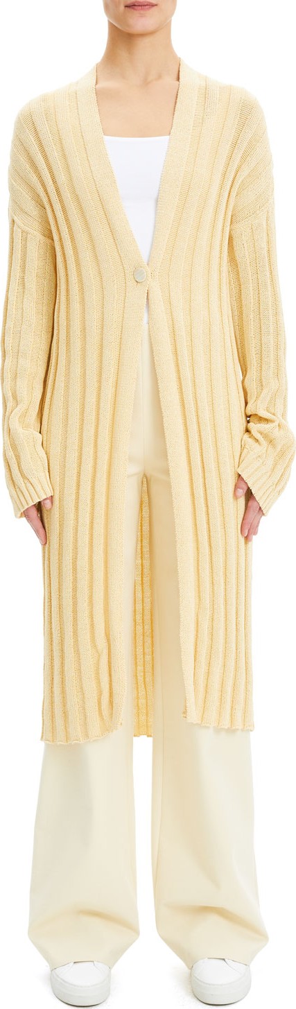 Theory One-Button Wide-Rib Kimono Cardigan