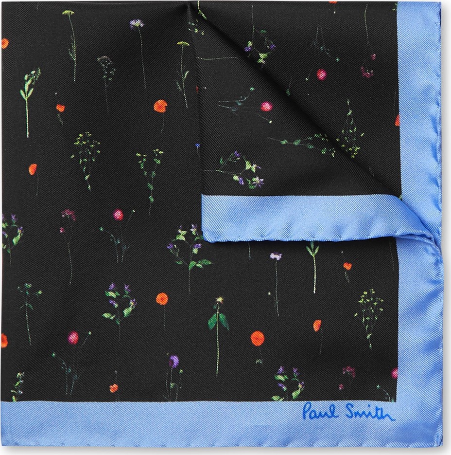 Paul Smith Floral-Print Silk-Twill Pocket Square