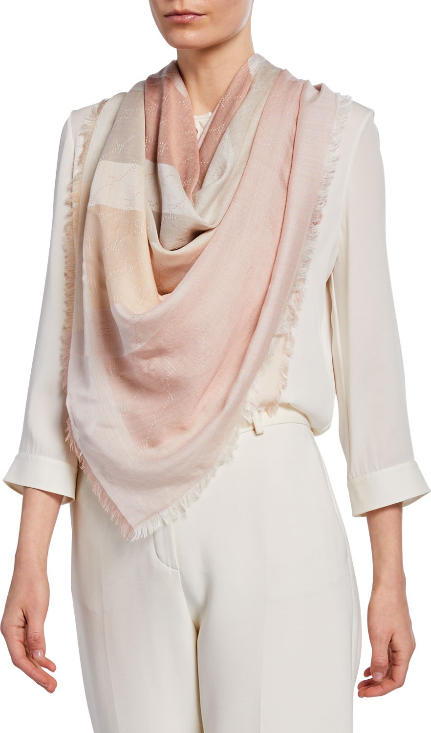 Stella McCartney Ombre Stripe Woven Monogram Scarf Stella McCartney Ombre Stripe Woven Monogram Scarf