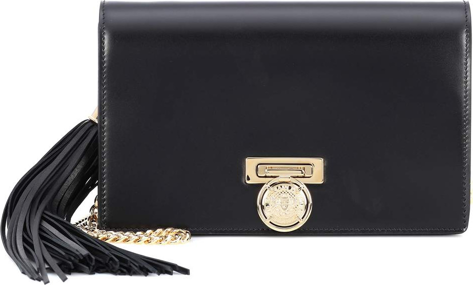 Balmain BBox Mini leather clutch