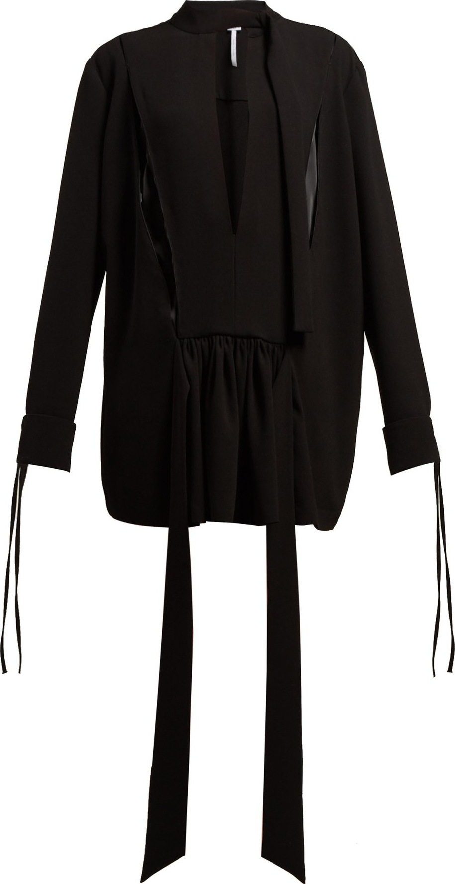 LOEWE Tie-neck contrast-panel blouse