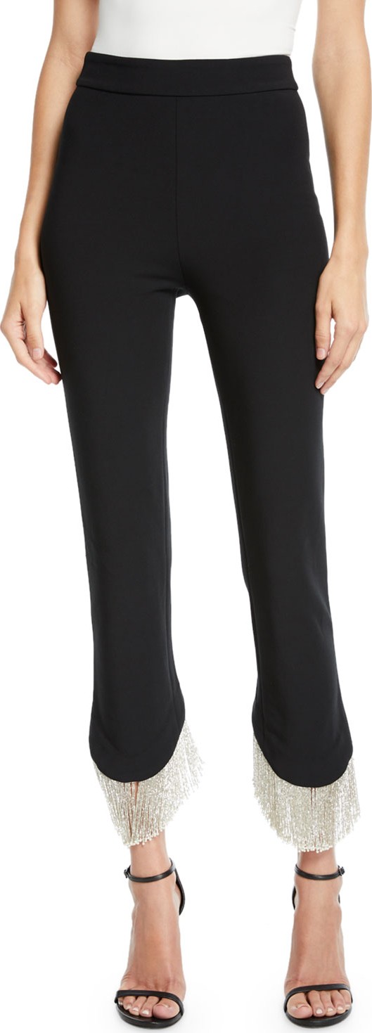 Alexis Ashley Asymmetrical Fringe Skinny Pants