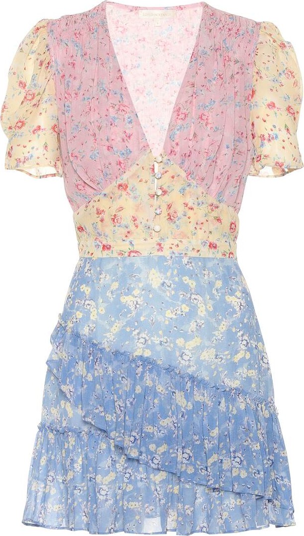 LOVESHACKFANCY Bea floral silk minidress
